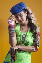 Portrait of funky woman