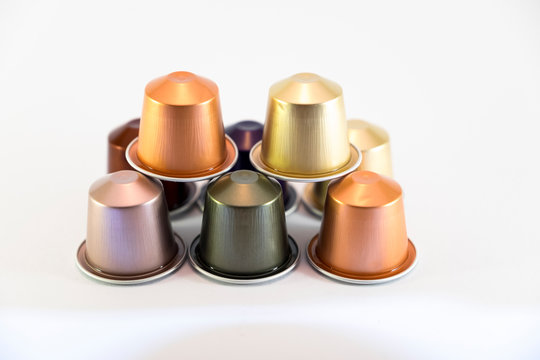 Colorful used Espresso capsule 