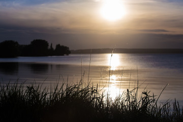 Beautiful sunset on the lake