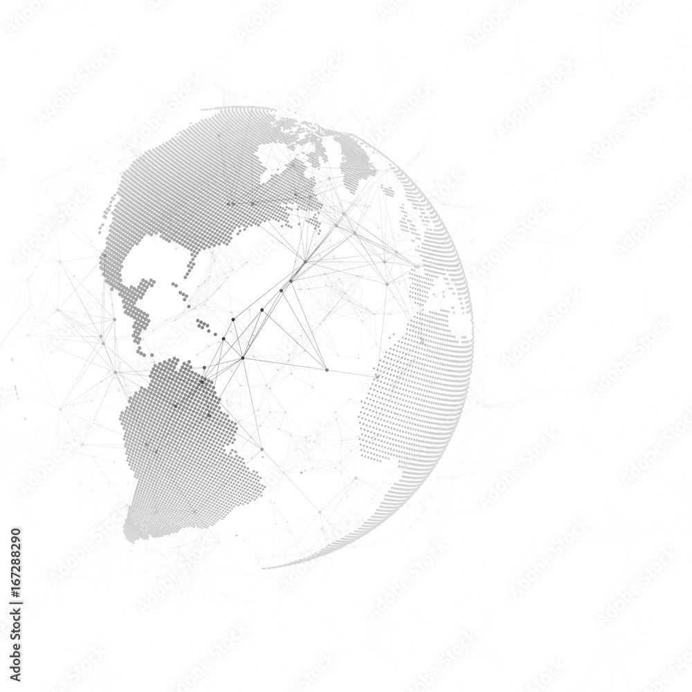 Poster abstract futuristic network shapes. high tech background, connecting lines and dots, polygonal textu
