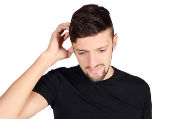 Fototapeta premium Young man worried.