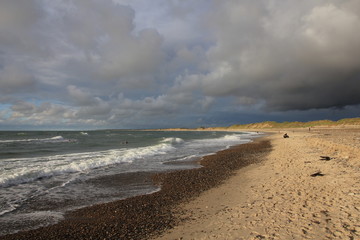 Dramatic sky over the beach in Klitmoller, Cold Hawaii.
