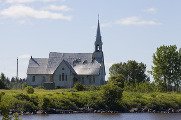 Fototapeta na wymiar Old abandoned church in Longlac, northern Ontario, Canada.