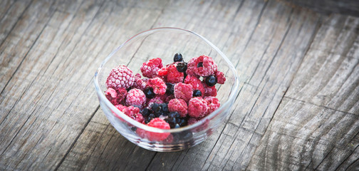 Frozen berries, summer food  