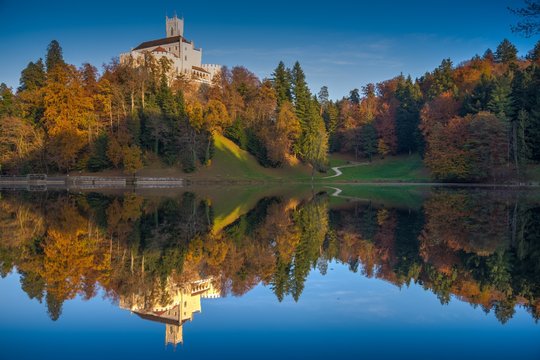Trakoscan Castle by the lake