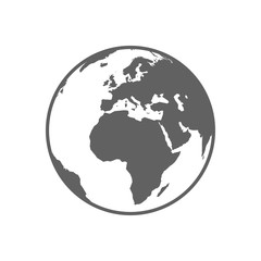 White and gray flat globe symbol vector illustration