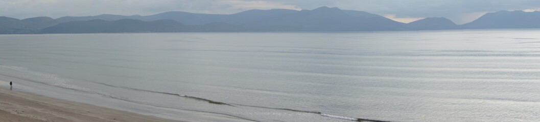 Panoramic view of a beach by the coast of Atlantic Ocean, Wild Atlantic way, Ireland