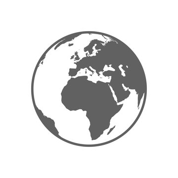 White and gray flat globe symbol vector illustration