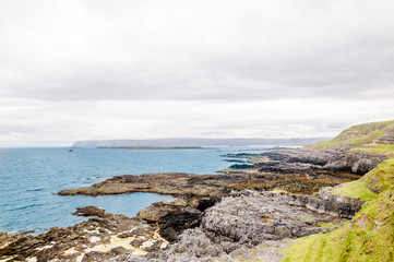 View on coastline and beach at the north of Scotland