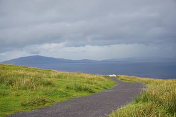 A road by the coast of Atlantic Ocean, Wild Atlantic Way, Ireland