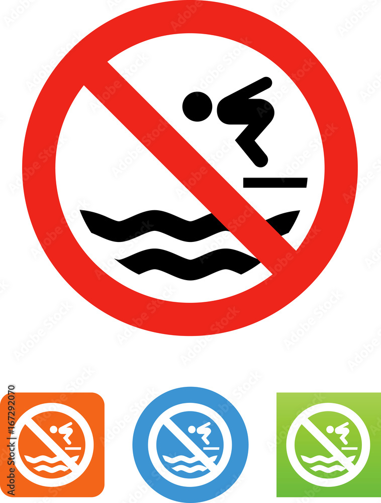 Poster no diving icon - illustration