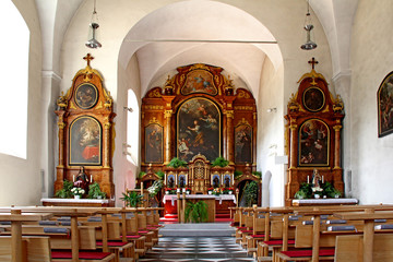 interno della chiesa dei Francescani a Vipiteno