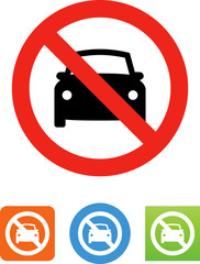 No Cars Icon - Illustration