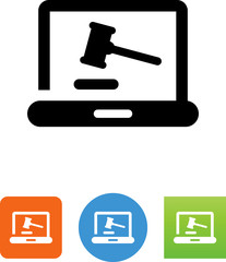 Online Gavel Icon - Illustration