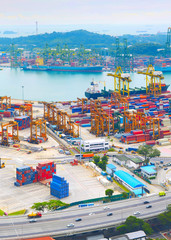 Singapore port panorama