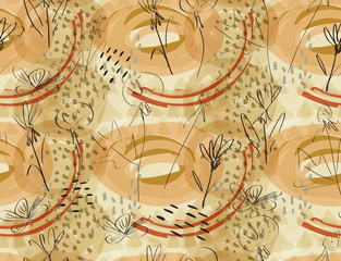 Fototapeta premium Roughly sketched dandelion flower brown
