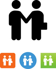 People Shaking Hands At Work Icon - Illustration