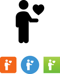 Person Holding A Heart Icon - Illustration