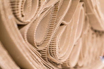 Roll of wavy craft paper folded in random. Single faced corrugated paper best useful for decoration