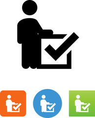 Person Standing With Checkmark Icon - Illustration