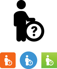Person Standing With Question Mark Icon - Illustration