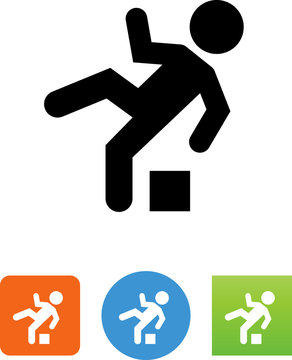 Person Tripping Over A Box Icon - Illustration