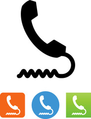 Phone With Cord Icon - Illustration
