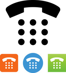 Phone With Keypad Icon - Illustration