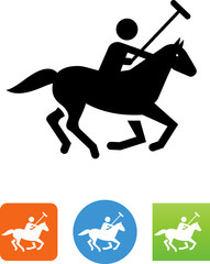 Polo Player On A Horse Icon - Illustration