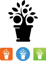 Potted Fruit Tree Icon - Illustration