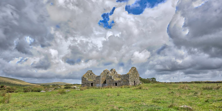 Old Derelict Graite Tin Mine on top of Dartmoor in England  UK