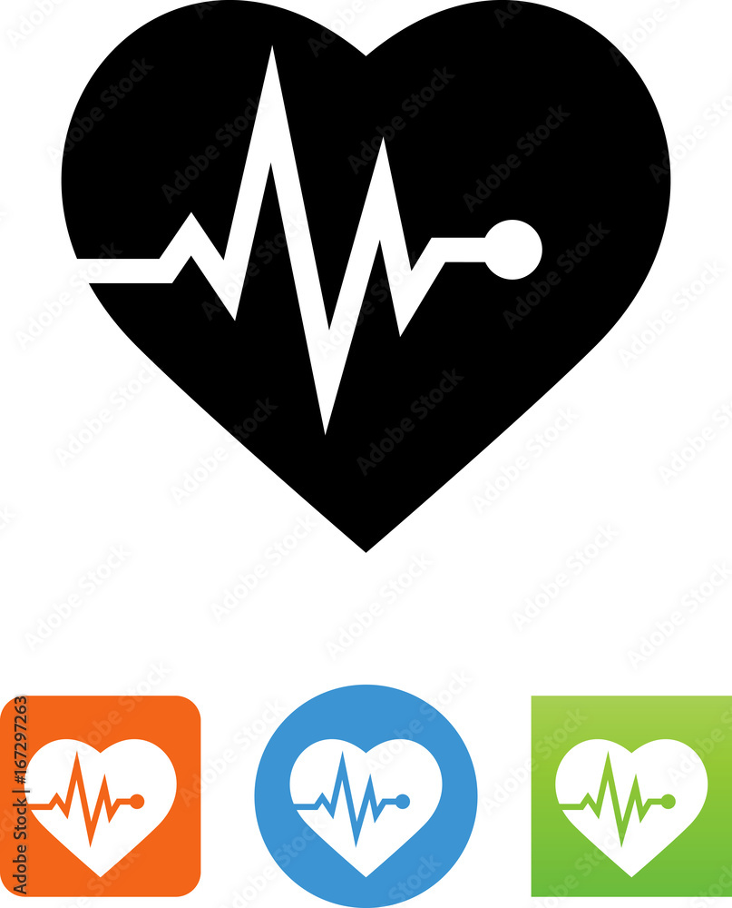 Poster pulse rate icon - illustration