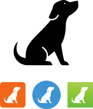 Puppy Sitting Icon - Illustration