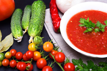 Cold summer soup gazpacho