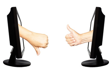 Virtual number one or not one - internet business concept - team work success or not success