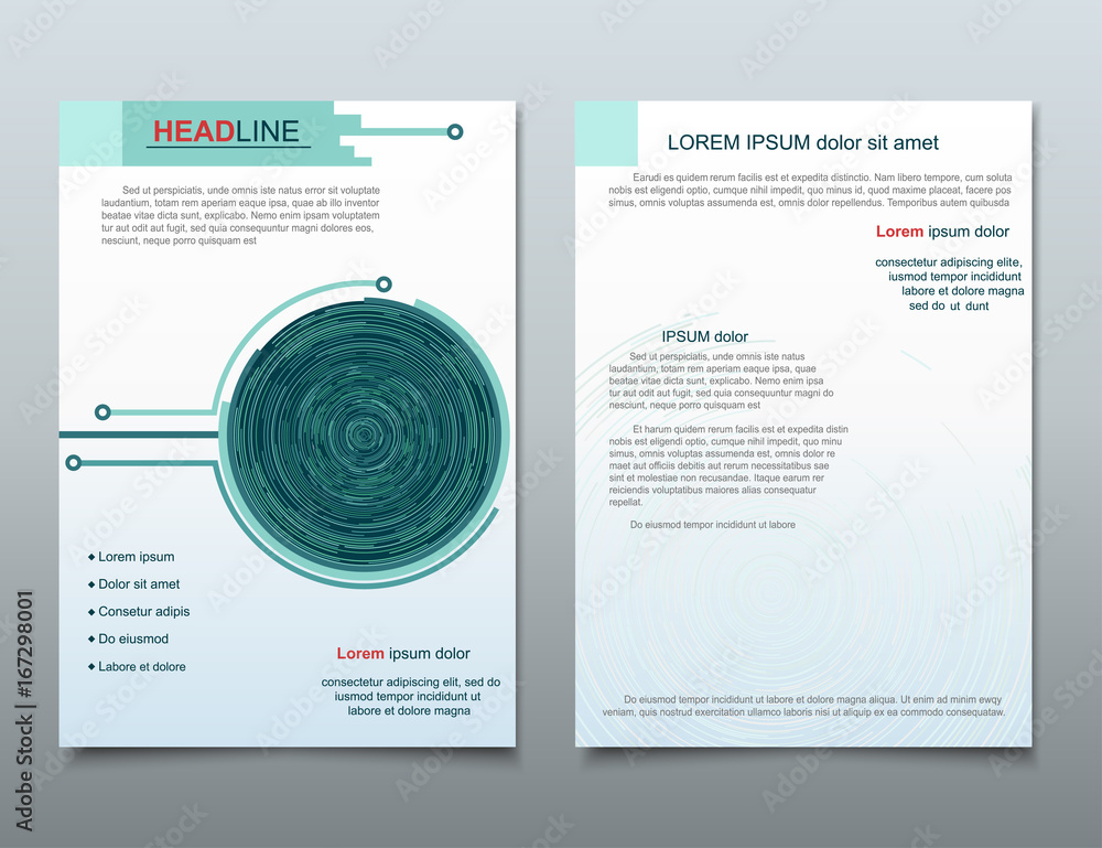 Wall mural circle brochure, business flyer design template. leaflet cover presentation. abstract technology. ve
