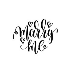 Fototapeta premium marry me hand lettering romantic quote to valentines day