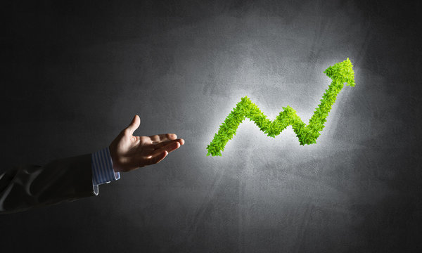 Concept of banking and investment presented with green planet graph