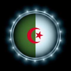 Algeria flag in blue lightning