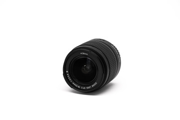 Lens 18mm 55mm. Isolated on white background