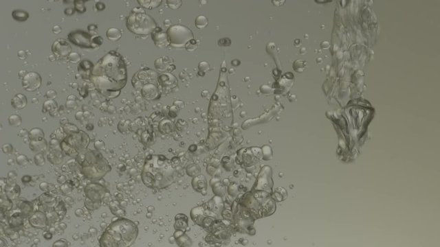 Slow motion, abstract bubbles in water