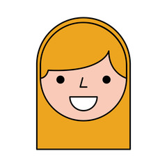 cute woman head character vector illustration design