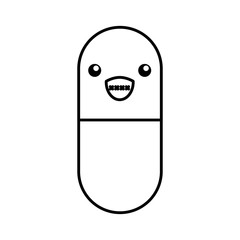 capsule drug kawaii character vector illustration design