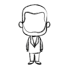 cute man cartoon standing formal clothes character