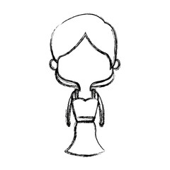cute cartoon woman pretty elegant clothes