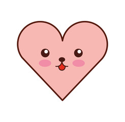 heart love kawaii character vector illustration design