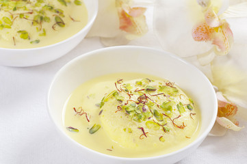 Ras malai in a bowl