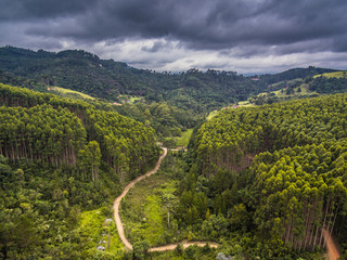 Drone aerial view from forest landscape at Monte Verde, Minas Gerais, Brazil.