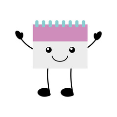 calendar reminder kawaii character vector illustration design