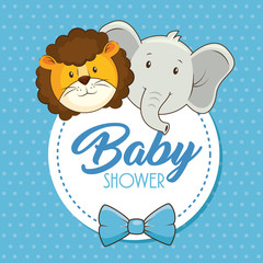 cute animals baby shower card